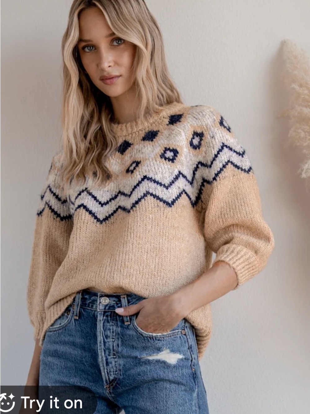 Vero Moda Fair Isle 3/4 sleeve